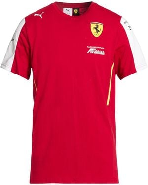 PUMA x FERRARI Sf Lmh Replica Tee T-Shirt Cotton - Red