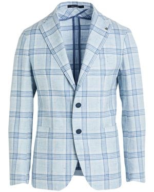 Tagliatore Sky Blazer Linen, Cotton - Blue