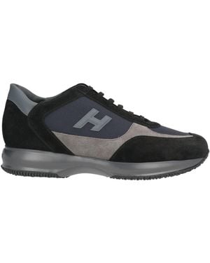 Hogan Midnight Sneakers Leather, Textile Fibers - Black