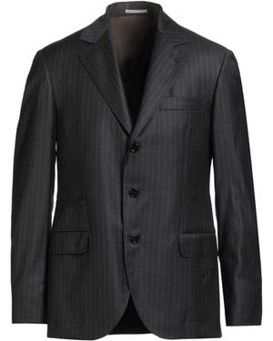 Brunello Cucinelli Charcoal Blazer Virgin Wool - Black