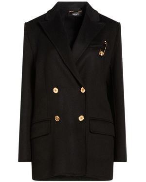 Versace Coat Virgin Wool, Cashmere - Black