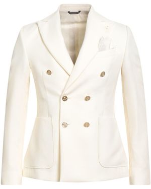 Daniele Alessandrini Cream Blazer Polyester, Viscose, Elastane - White