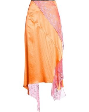 MERYLL ROGGE Midi Skirt Silk, Polyester, Cotton, Rayon, Polyurethane - Orange