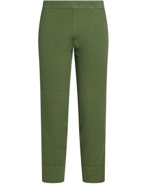 120% Lino Military Trousers Linen, Cotton, Elastane - Green