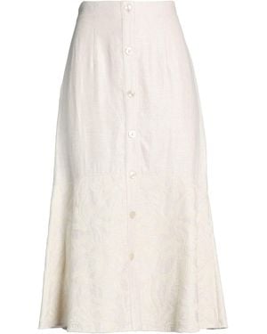 Agnona Midi Skirt Linen - White