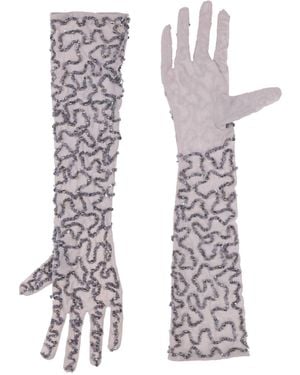 retroféte Handschuhe - Weiß