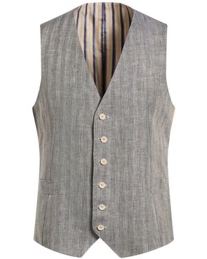 De Petrillo Tailored Vest Linen - Gray