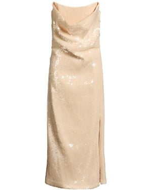 Del Core Midi Dress Polyester, Viscose, Virgin Wool, Silk, Nylon - Natural