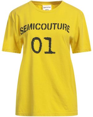 Semicouture T-Shirt Cotton - Yellow