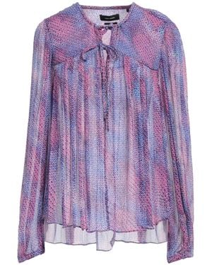 Isabel Marant Embellished Chiffon Tie-Neck Top - Purple