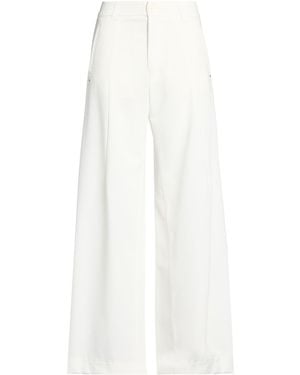 High Cream Pants Polyester, Rayon, Elastane - White