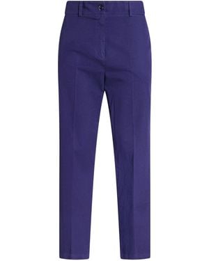ALESSIA SANTI Trousers Linen, Cotton, Elastane - Blue
