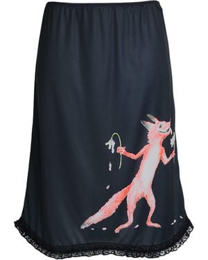 Maison Kitsuné Midi Skirt Polyester - Blue