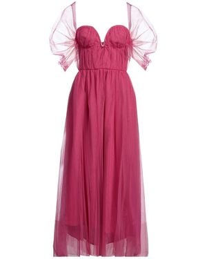 SIMONA CORSELLINI Fuchsia Midi Dress Polyamide - Purple