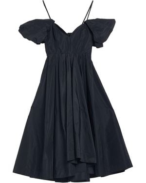 Pinko Taffeta Sweetheart Neckline Midi Dress - Blue