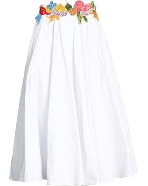 Stella Jean Midi Skirt Cotton, Polyamide, Elastane - White