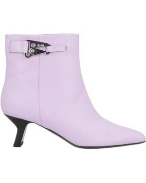 MSGM Lilac Ankle Boots Leather - Purple
