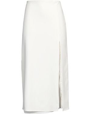 LANÇA PERFUME Ivory Midi Skirt Polyester, Viscose, Elastane - White