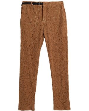 White Sand Camel Trousers Acrylic, Nylon, Wool - Brown
