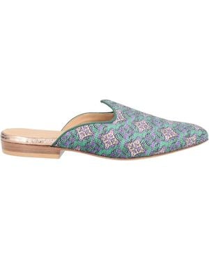 SLOANE ATTITUDE Mules & Clogs Textile Fibers, Natural Raffia - Blue