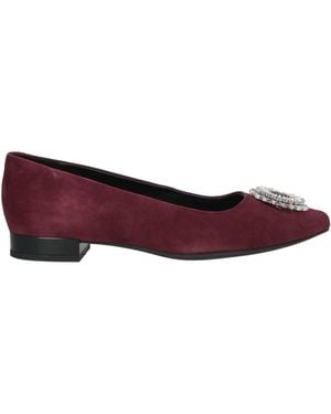 Geox Burgundy Ballet Flats Leather - Red