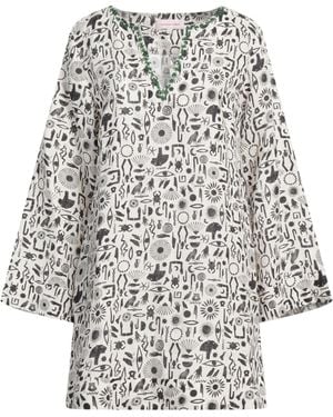 Muzungu Sisters Ivory Mini Dress Linen - White