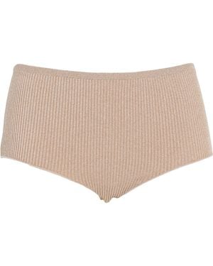 Roberto Collina Shorts & Bermuda Shorts Viscose, Metallic Polyester - Natural