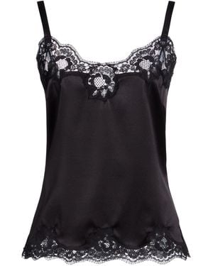Dolce & Gabbana Top Silk, Cotton, Elastane, Polyamide - Black