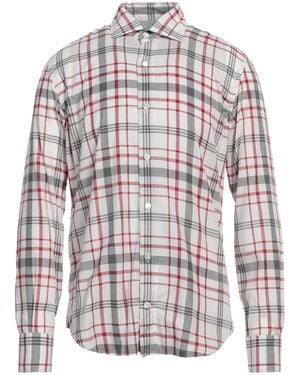 Eleventy Cotton Tartan Plaid Dress Shirt - White