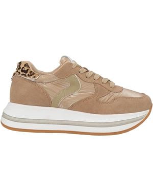 Voile Blanche Camel Sneakers Leather, Textile Fibers - Natural