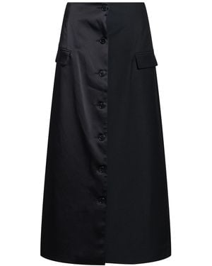 MEIMEIJ Maxi Skirt Polyester, Wool, Elastane - Black