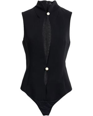 Mugler Bodysuit Viscose, Elastane - Black