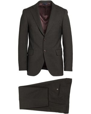 Tombolini Charcoal Suit Polyester, Wool, Elastane - Black