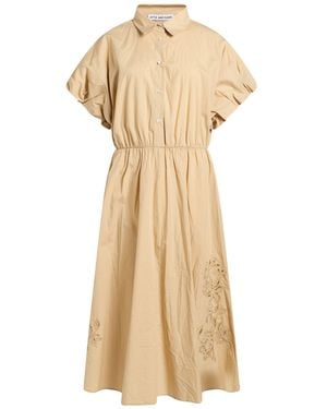 Attic And Barn Sand Midi Dress Cotton - Natural