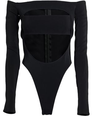 Mugler Bodysuit Viscose, Elastane - Black
