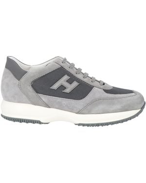 Hogan Light Sneakers Leather, Textile Fibers - Gray