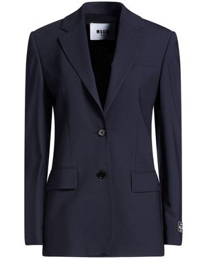 MSGM Midnight Blazer Virgin Wool, Elastane - Blue