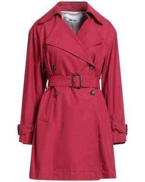 ANNIE PARIS Garnet Overcoat & Trench Coat Cotton - Red