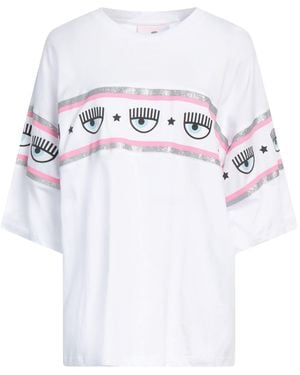 Chiara Ferragni Oversized Printed Cotton T-Shirt - White