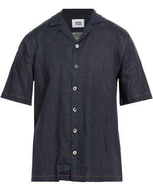 Alpha Studio Midnight Shirt Linen - Blue