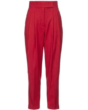 Erika Cavallini Semi Couture Pants Polyester, Wool, Elastane - Red