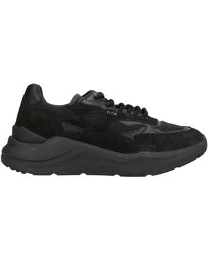 Date Sneakers Leather, Textile Fibers - Black