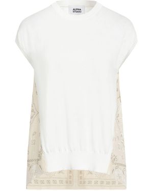 Alpha Studio Jumper Cotton - White