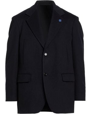 Lardini Midnight Coat Virgin Wool - Blue