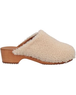 FIGURE DECORATIVE Mules & Clogs Textile Fibers, Leather - Natural