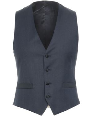 Lardini Midnight Tailored Vest Wool, Mohair Wool, Silk - Blue