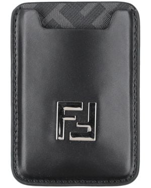 Fendi Cardholder Polyurethane, Textile Fibers - Black