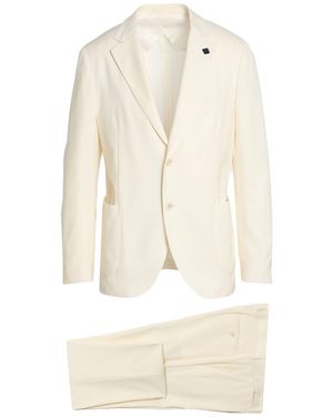 Lardini Cream Suit Wool - Natural