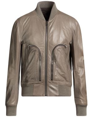 Rick Owens Khaki Jacket Lambskin - Brown