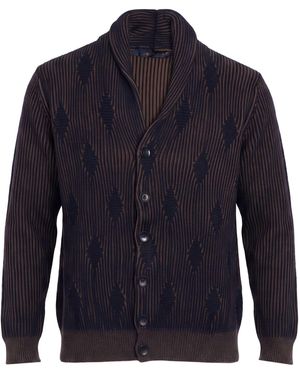 Jeordie's Midnight Cardigan Merino Wool - Blue